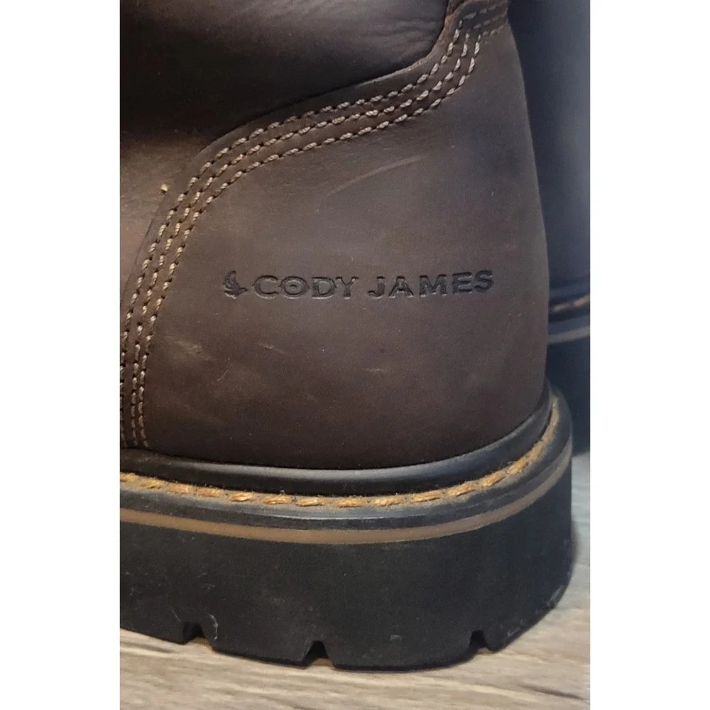 Cody James C8MR2 Men Bark Brown Leather Lace Up Square Soft Toe Kiltie Boots 9 D